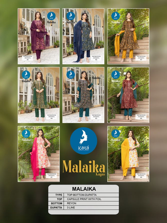 Malaika By Kaya Capsule Foil Printed Kurti With Bottom Dupatta Wholesalers In Delhi